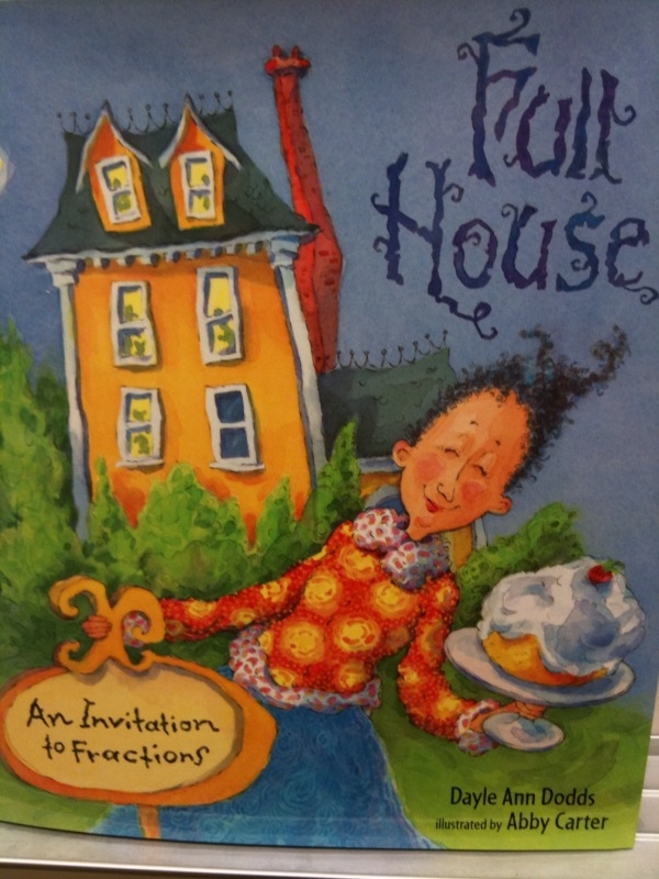Using books is a great way to teach or introduce math concepts.  Full House by Dayle Ann Dodds is a colorful and fun book that teaches students about simple fractions.  Read what happens to Miss Bloom and her Strawberry Inn, as she begins to take in one interesting guest after another.  