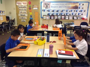 Keiki are getting familiar once again with their IPads...what a reunion it was!