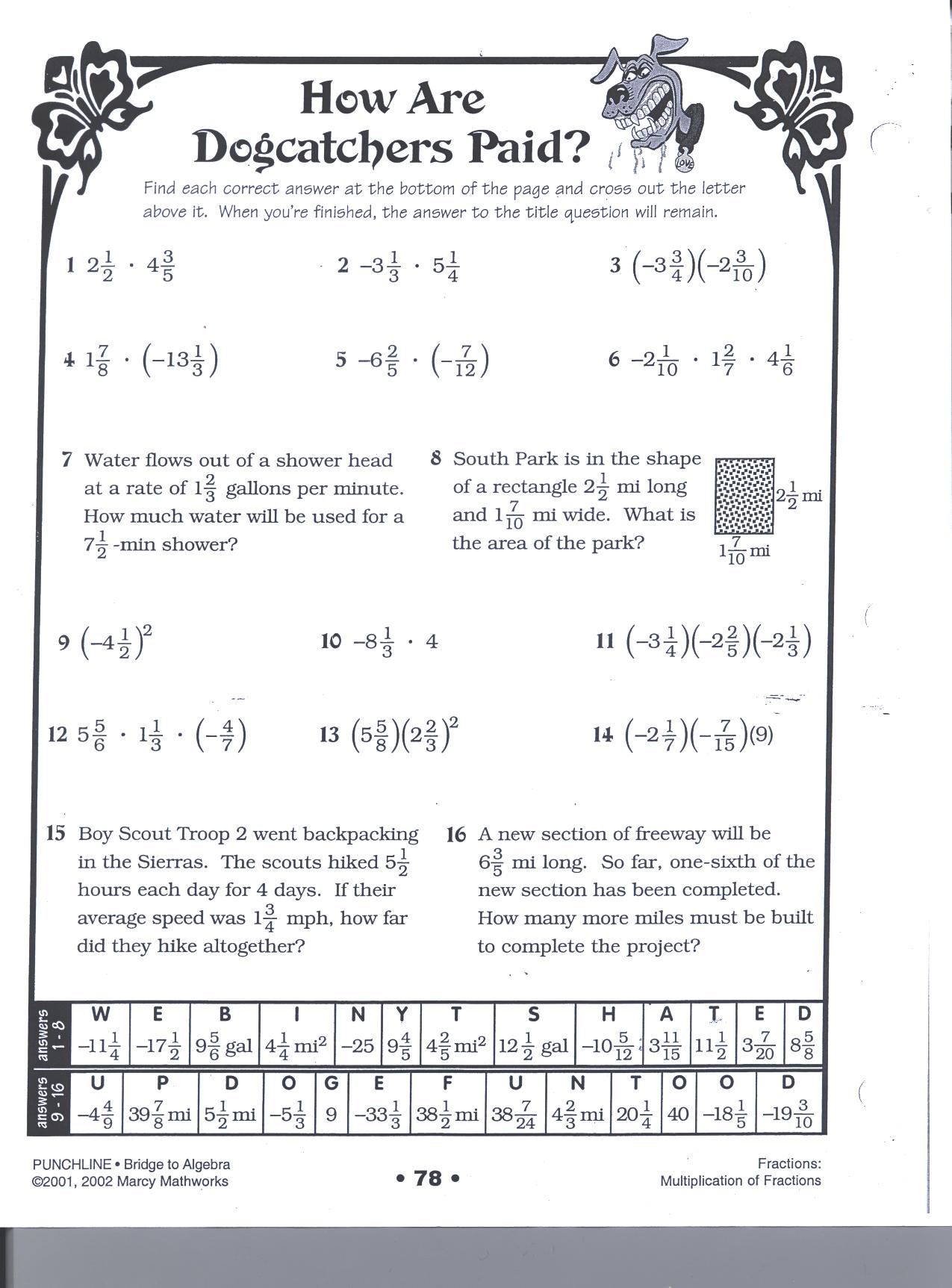 Punchline Bridge To Algebra P 78 Cheryl Nishida